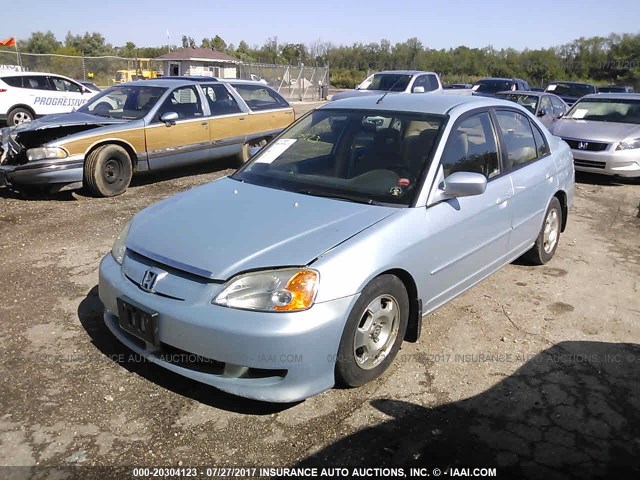 JHMES96653S009123 - 2003 HONDA CIVIC HYBRID Light Blue photo 2