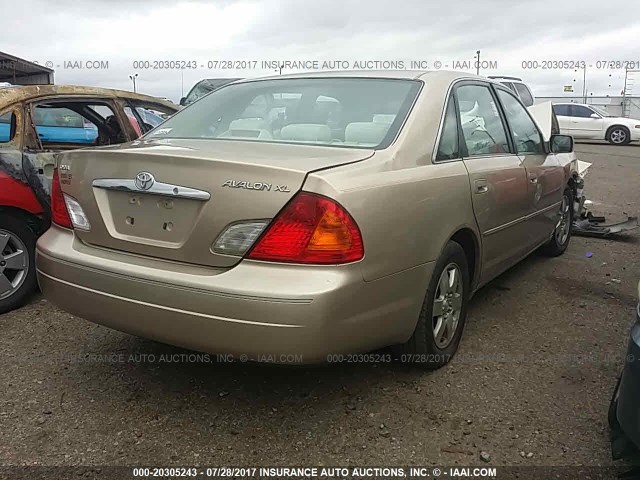 4T1BF28B91U167519 - 2001 TOYOTA AVALON XL/XLS GOLD photo 4