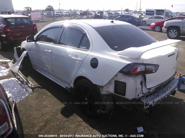 JA3AV66V19U038644 - 2009 MITSUBISHI LANCER RALLIART WHITE photo 3