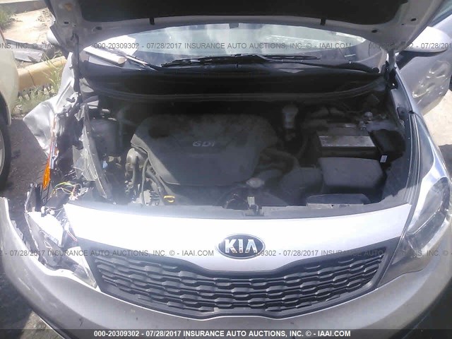 KNADM4A38D6288419 - 2013 KIA RIO LX SILVER photo 10