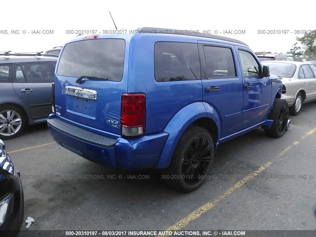 1D8GU58628W229282 - 2008 DODGE NITRO R/T BLUE photo 4