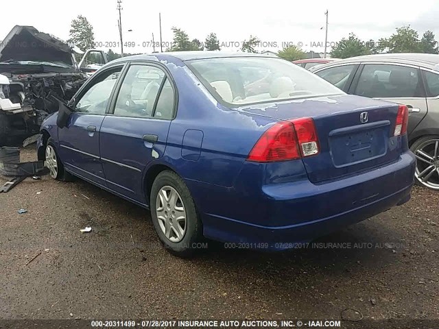 2HGES163X4H622714 - 2004 HONDA CIVIC DX VP BLUE photo 3