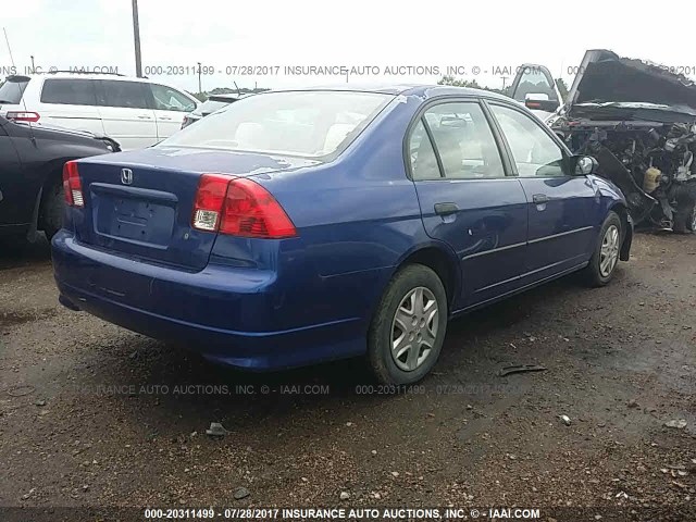 2HGES163X4H622714 - 2004 HONDA CIVIC DX VP BLUE photo 4