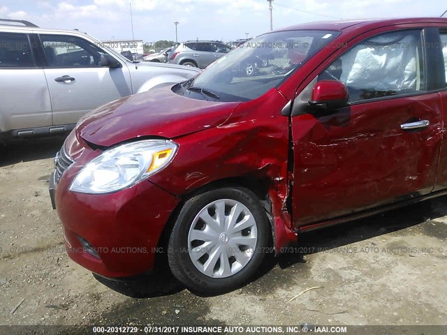 3N1CN7AP2DL852218 - 2013 NISSAN VERSA S/S PLUS/SV/SL RED photo 6