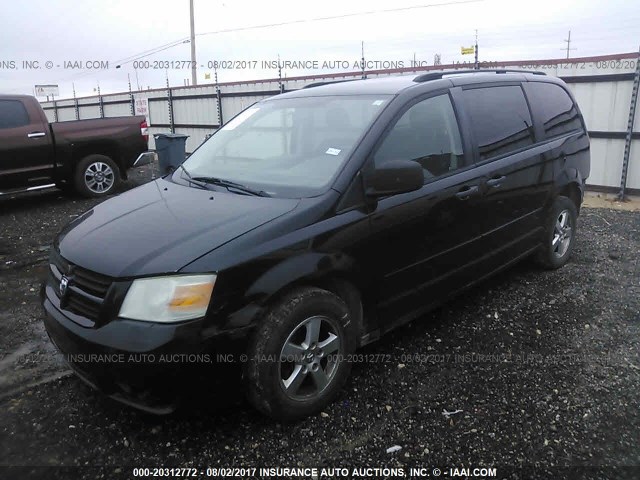 1D8HN44H78B180753 - 2008 DODGE GRAND CARAVAN SE BLACK photo 2