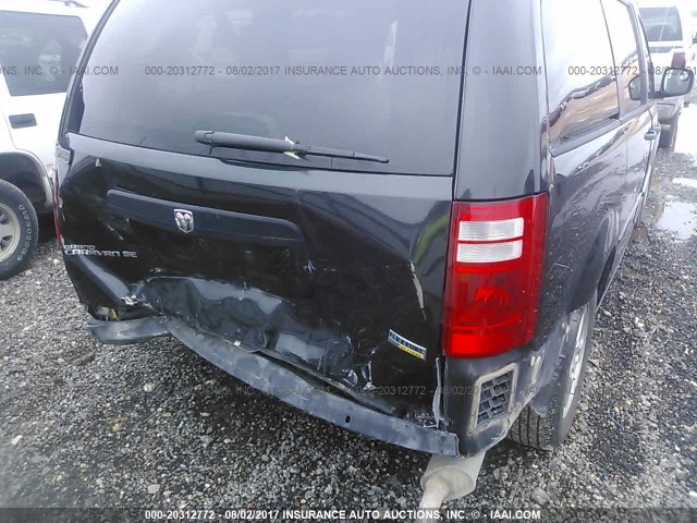 1D8HN44H78B180753 - 2008 DODGE GRAND CARAVAN SE BLACK photo 6