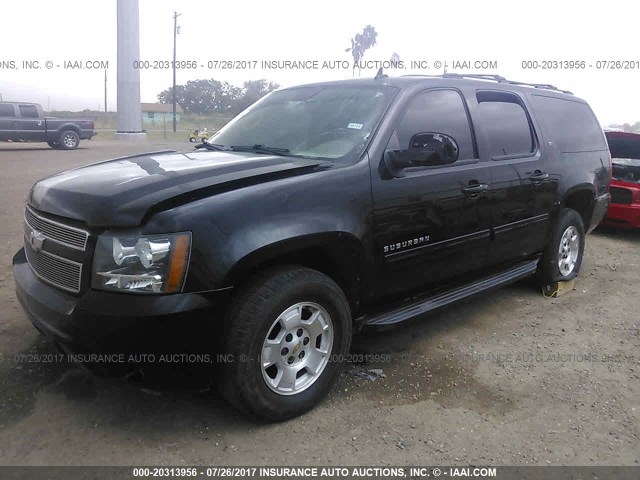 1GNSCJE0XDR159695 - 2013 CHEVROLET SUBURBAN C1500 LT BLACK photo 2