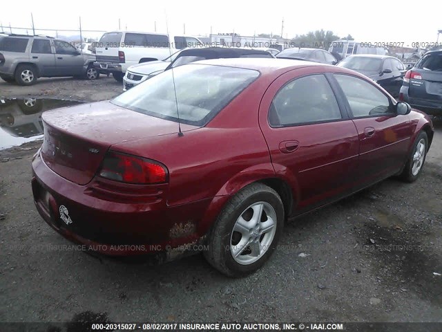 1B3EL46R35N689649 - 2005 DODGE STRATUS SXT RED photo 4