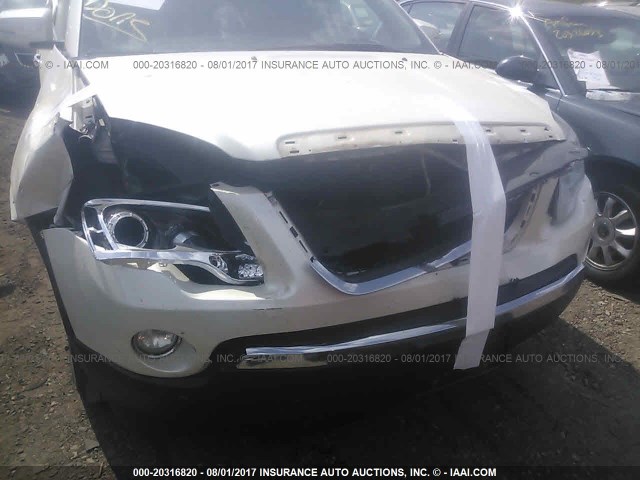 1GKEV33758J194407 - 2008 GMC ACADIA SLT-2 WHITE photo 6