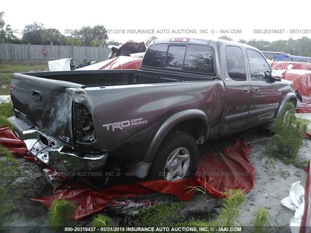 5TBRT34194S451071 - 2004 TOYOTA TUNDRA ACCESS CAB SR5 GRAY photo 4