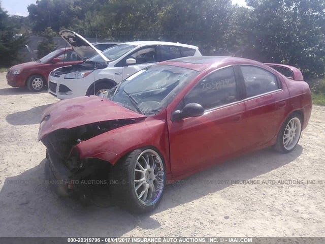 1B3ES66S34D571574 - 2004 DODGE NEON SRT-4 RED photo 2