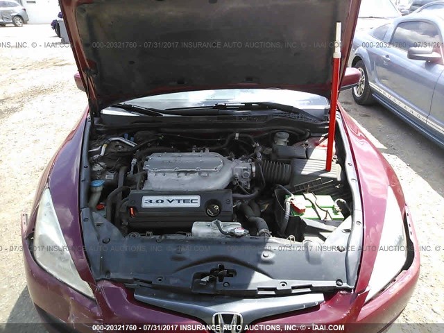 1HGCM82415A016758 - 2005 HONDA ACCORD SE RED photo 10