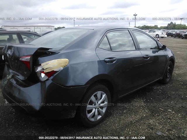 5YFBURHEXEP140510 - 2014 TOYOTA COROLLA L/LE/LE PLS/PRM/S/S PLS GRAY photo 4