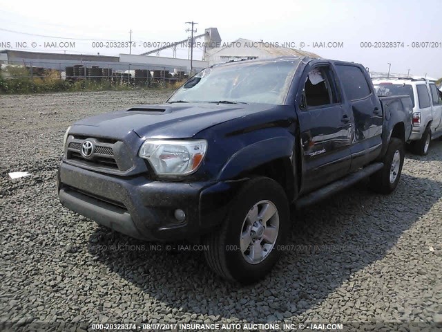 3TMJU4GN8DM143704 - 2013 TOYOTA TACOMA DOUBLE CAB PRERUNNER BLUE photo 2