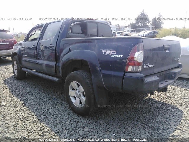 3TMJU4GN8DM143704 - 2013 TOYOTA TACOMA DOUBLE CAB PRERUNNER BLUE photo 3
