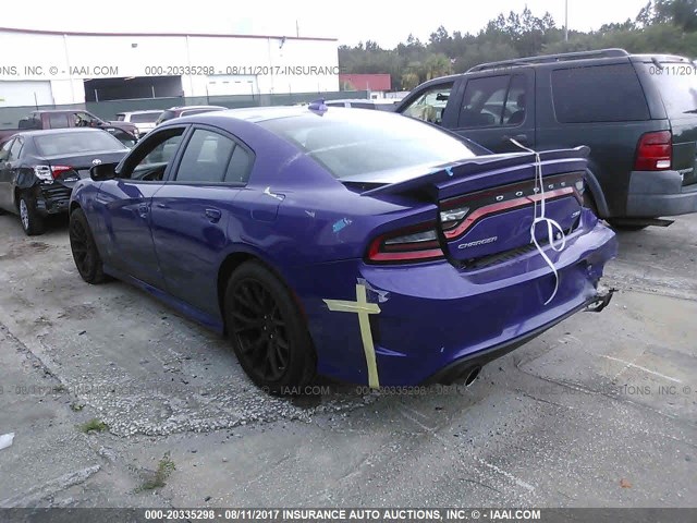 2C3CDXL97GH203319 - 2016 DODGE CHARGER SRT HELLCAT PURPLE photo 3