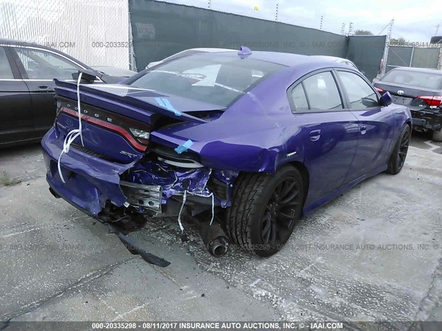 2C3CDXL97GH203319 - 2016 DODGE CHARGER SRT HELLCAT PURPLE photo 4