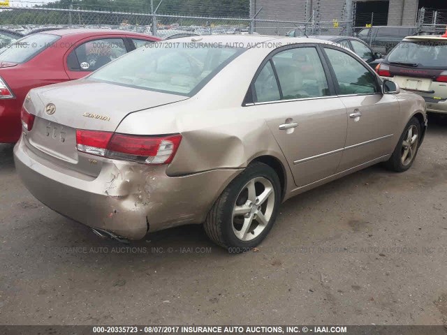 5NPEU46F98H299872 - 2008 HYUNDAI SONATA SE/LIMITED Champagne photo 4