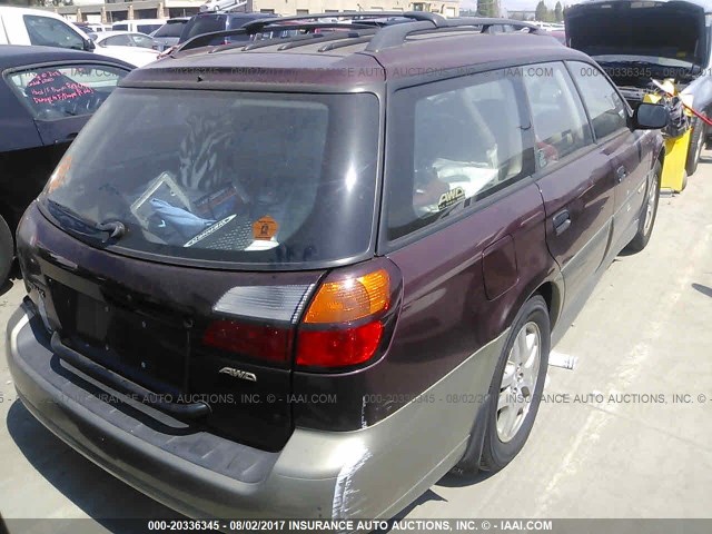 4S3BH6654Y7637547 - 2000 SUBARU LEGACY OUTBACK BURGUNDY photo 4