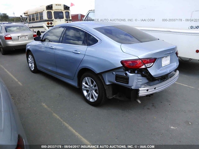 1C3CCCAB6FN690360 - 2015 CHRYSLER 200 LIMITED BLUE photo 3