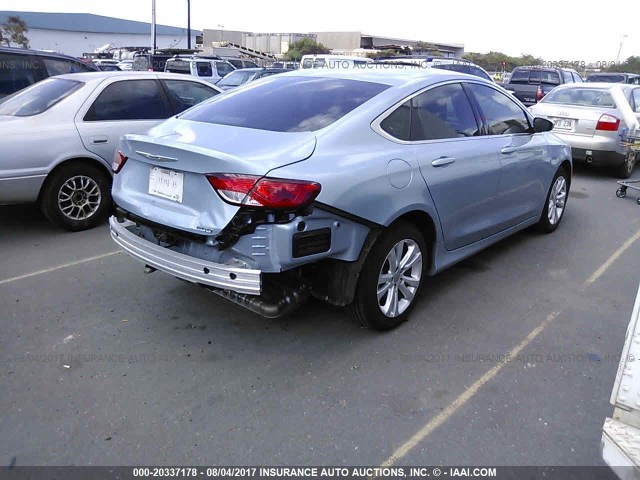 1C3CCCAB6FN690360 - 2015 CHRYSLER 200 LIMITED BLUE photo 4