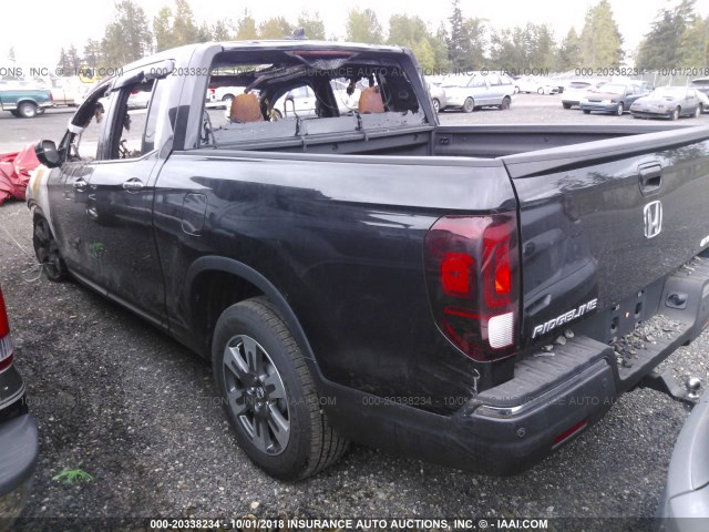 5FPYK3F70HB025925 - 2017 HONDA RIDGELINE RTL BLACK photo 3