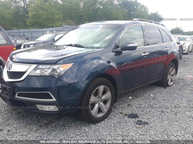 2HNYD2H23CH545452 - 2012 ACURA MDX BLUE photo 2