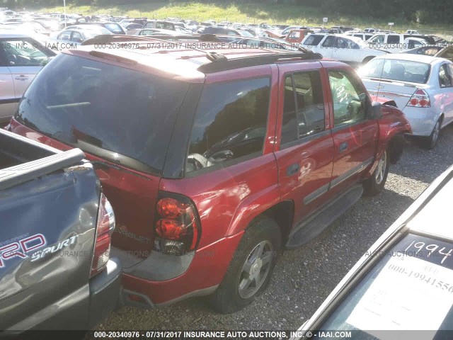 1GNDS13S322303853 - 2002 CHEVROLET TRAILBLAZER  MAROON photo 4