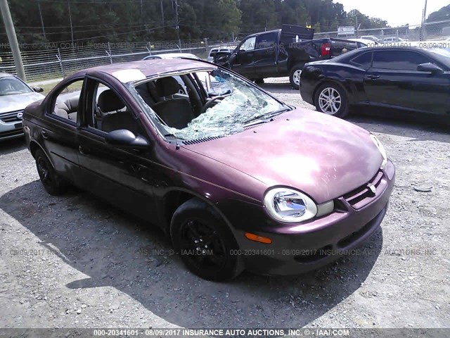 1B3ES26C42D524827 - 2002 DODGE NEON MAROON photo 1