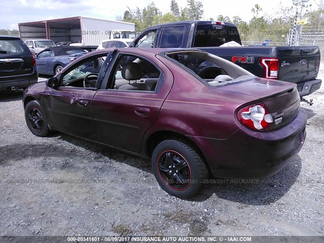 1B3ES26C42D524827 - 2002 DODGE NEON MAROON photo 3