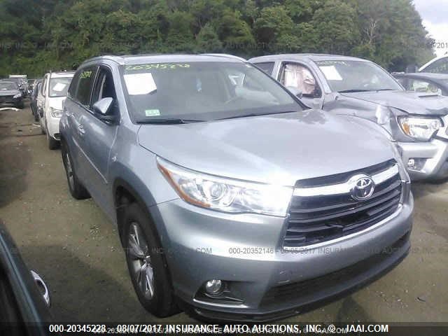 5TDJKRFH0FS204948 - 2015 TOYOTA HIGHLANDER XLE ნაცრისფერი ფოტო 1