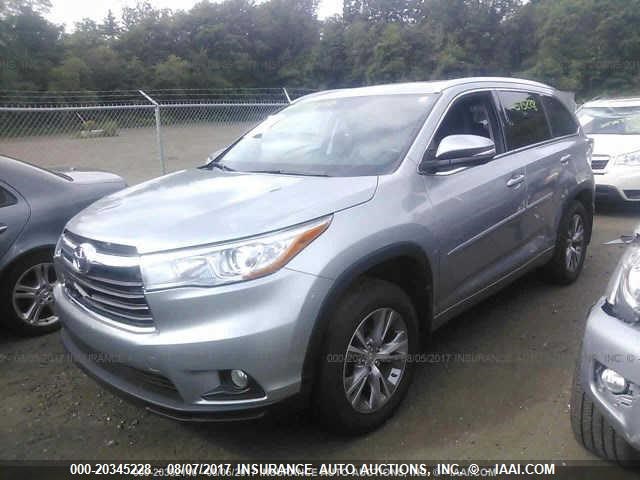 5TDJKRFH0FS204948 - 2015 TOYOTA HIGHLANDER XLE ნაცრისფერი ფოტო 2