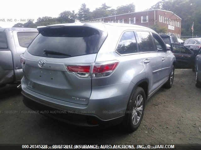 5TDJKRFH0FS204948 - 2015 TOYOTA HIGHLANDER XLE ნაცრისფერი ფოტო 4