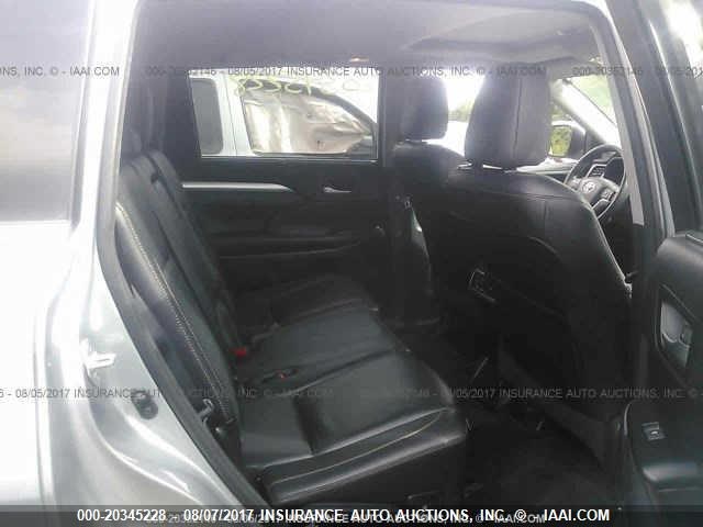 5TDJKRFH0FS204948 - 2015 TOYOTA HIGHLANDER XLE ნაცრისფერი ფოტო 8