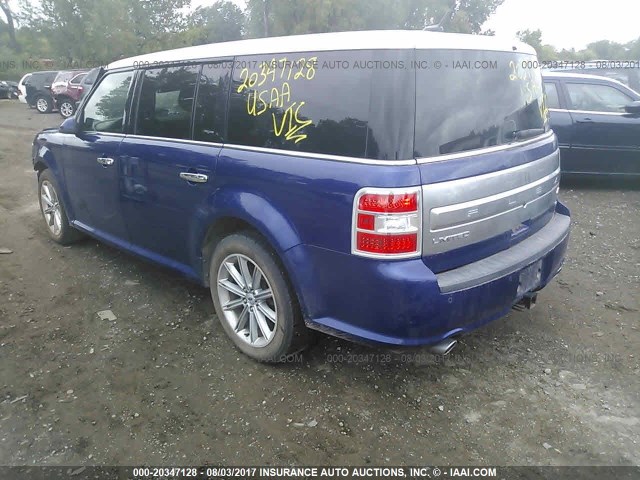 2FMHK6D82DBD00154 - 2013 FORD FLEX LIMITED BLUE photo 3