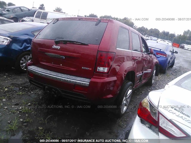 1J8HR78326C290743 - 2006 JEEP GRAND CHEROKEE SRT-8 RED photo 4