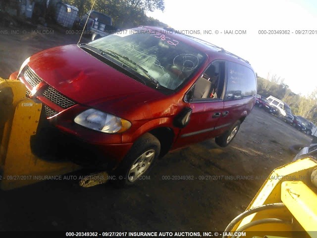 1D4GP24343B311565 - 2003 DODGE GRAND CARAVAN SE RED photo 2