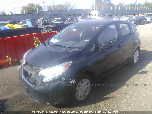 3N1CE2CP3EL388521 - 2014 NISSAN VERSA NOTE S/S PLUS/SV/SL BLACK photo 2