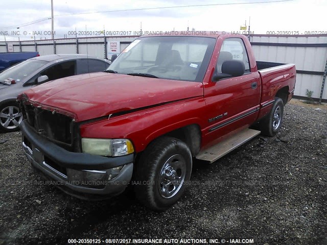 1B7HC16X81S144289 - 2001 DODGE RAM 1500 RED photo 2