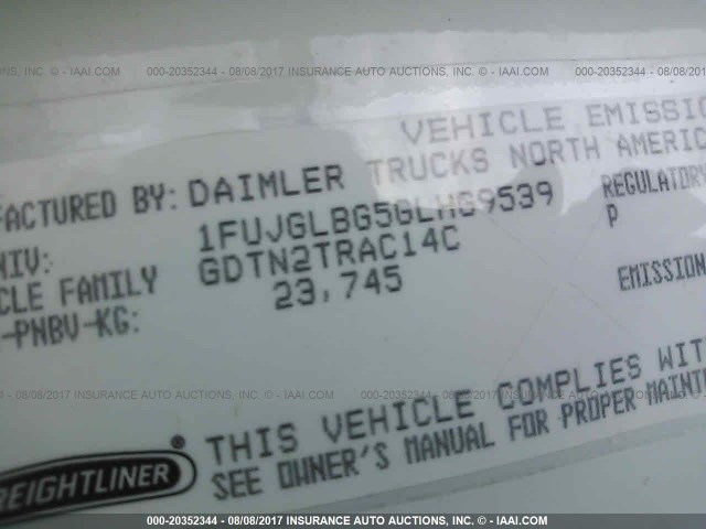 1FUJGLBG5GLHG9539 - 2016 FREIGHTLINER CASCADIA 125  WHITE photo 10