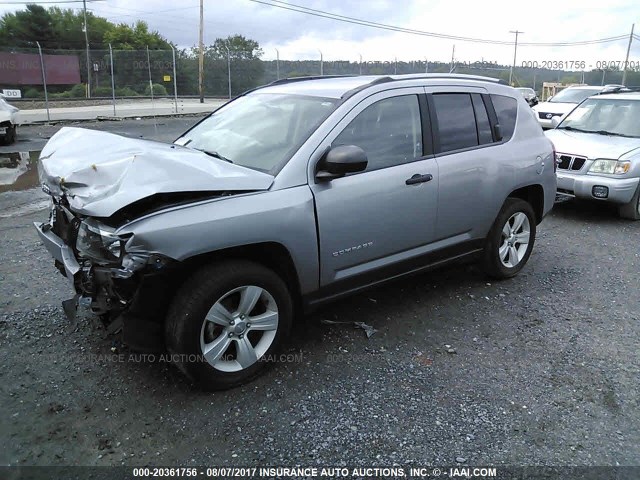 1C4NJCBB0FD372796 - 2015 JEEP COMPASS SPORT SILVER photo 2