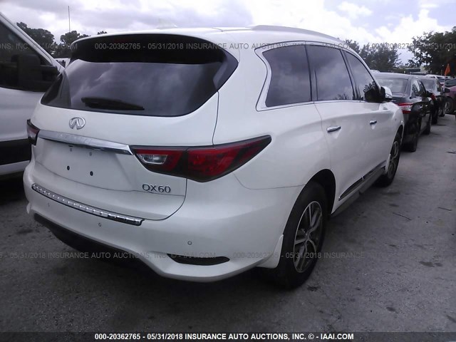 5N1AL0MN8GC508397 - 2016 INFINITI QX60 WHITE photo 4