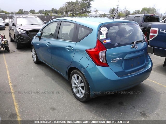 3N1CE2CP6EL373480 - 2014 NISSAN VERSA NOTE S/S PLUS/SV/SL BLUE photo 3