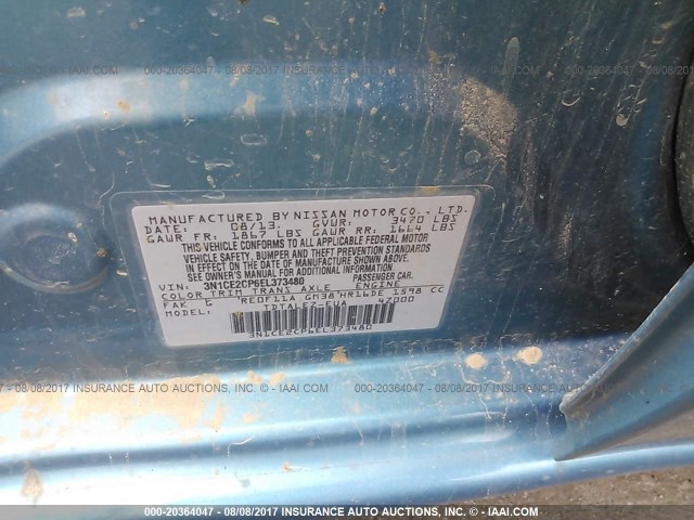 3N1CE2CP6EL373480 - 2014 NISSAN VERSA NOTE S/S PLUS/SV/SL BLUE photo 9