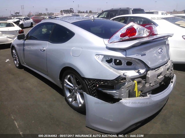 KMHHU6KH3CU072901 - 2012 HYUNDAI GENESIS COUPE 3.8L SILVER photo 3