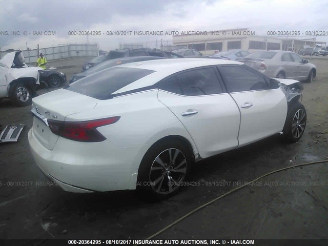 1N4AA6AP1GC430148 - 2016 NISSAN MAXIMA 3.5S/SV/SL/SR/PLAT WHITE photo 4