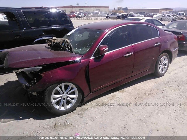 KMHGC4DD0DU221053 - 2013 HYUNDAI GENESIS 3.8L RED photo 2