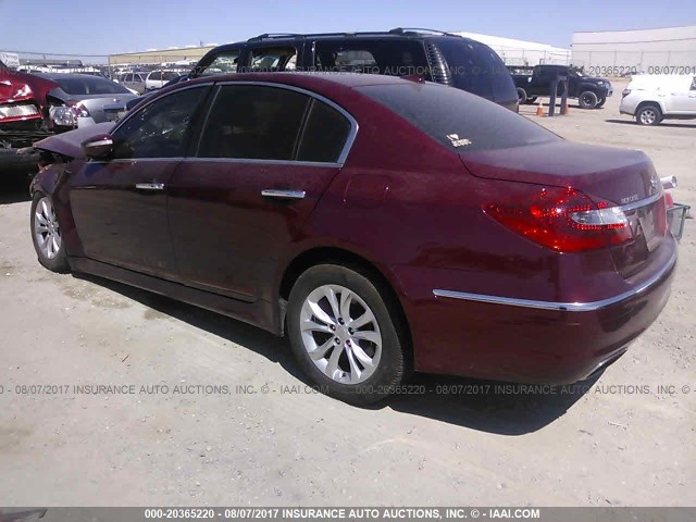 KMHGC4DD0DU221053 - 2013 HYUNDAI GENESIS 3.8L RED photo 3