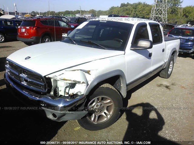 1B7HL2AN91S307897 - 2001 DODGE DAKOTA QUAD WHITE photo 2