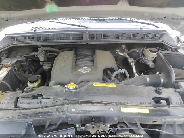 1N6AA07A84N524003 - 2004 NISSAN TITAN XE/SE/LE SILVER photo 10